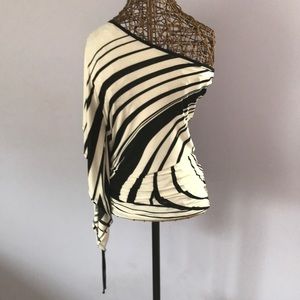 One Shoulder zebra pattern top